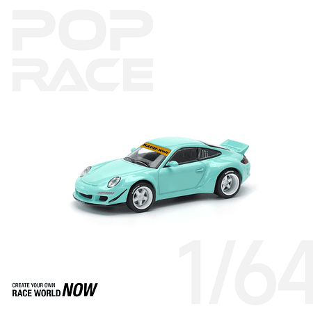 (PREVENTA) Pop Race 1:64 Porsche RWB 997 Tiffany Blue