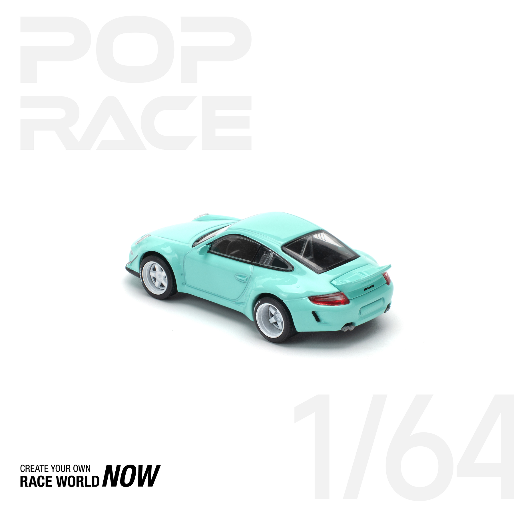 (PREVENTA) Pop Race 1:64 Porsche RWB 997 Tiffany Blue