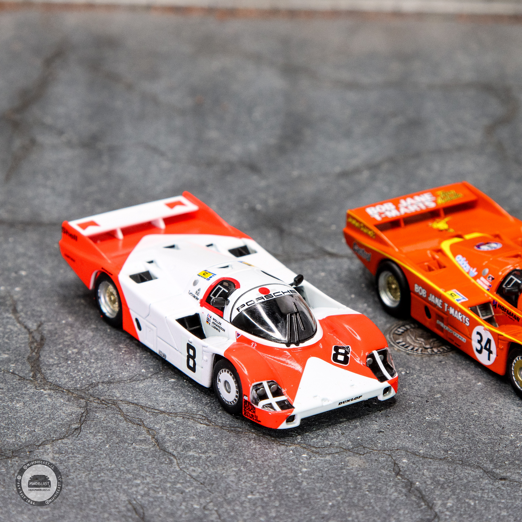 Sparky x TinySparky 1/64 Porsche 956 No.8 6th 24H Le Mans 1983 B.Wollek K.Ludwig S.Johansson & 1983 Le Mans #34 Brock/Perkins Combo Set (Tiny Exclusive).