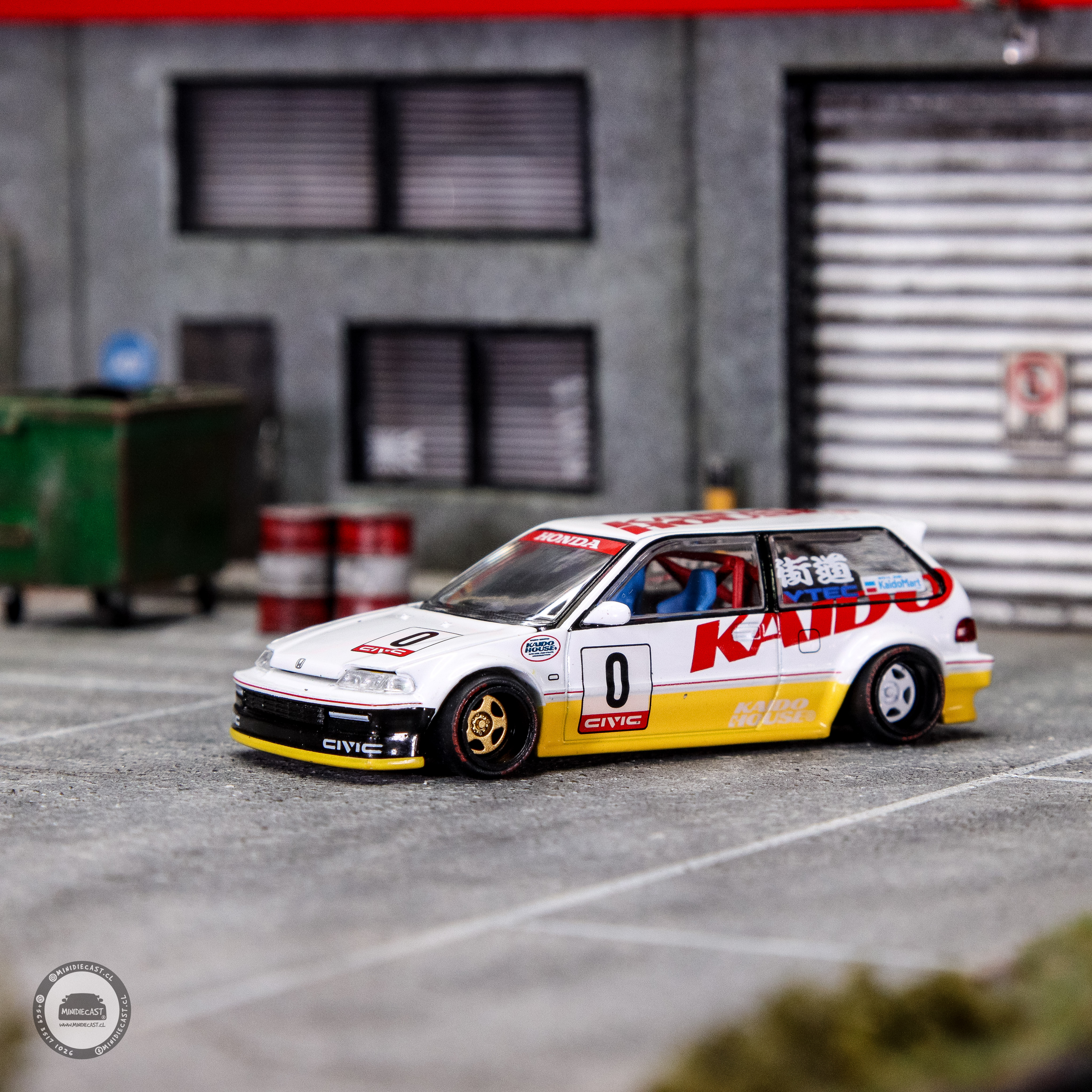 Kaido House x Mini GT 1:64 Honda Civic (EF) Kanjo V1 – White