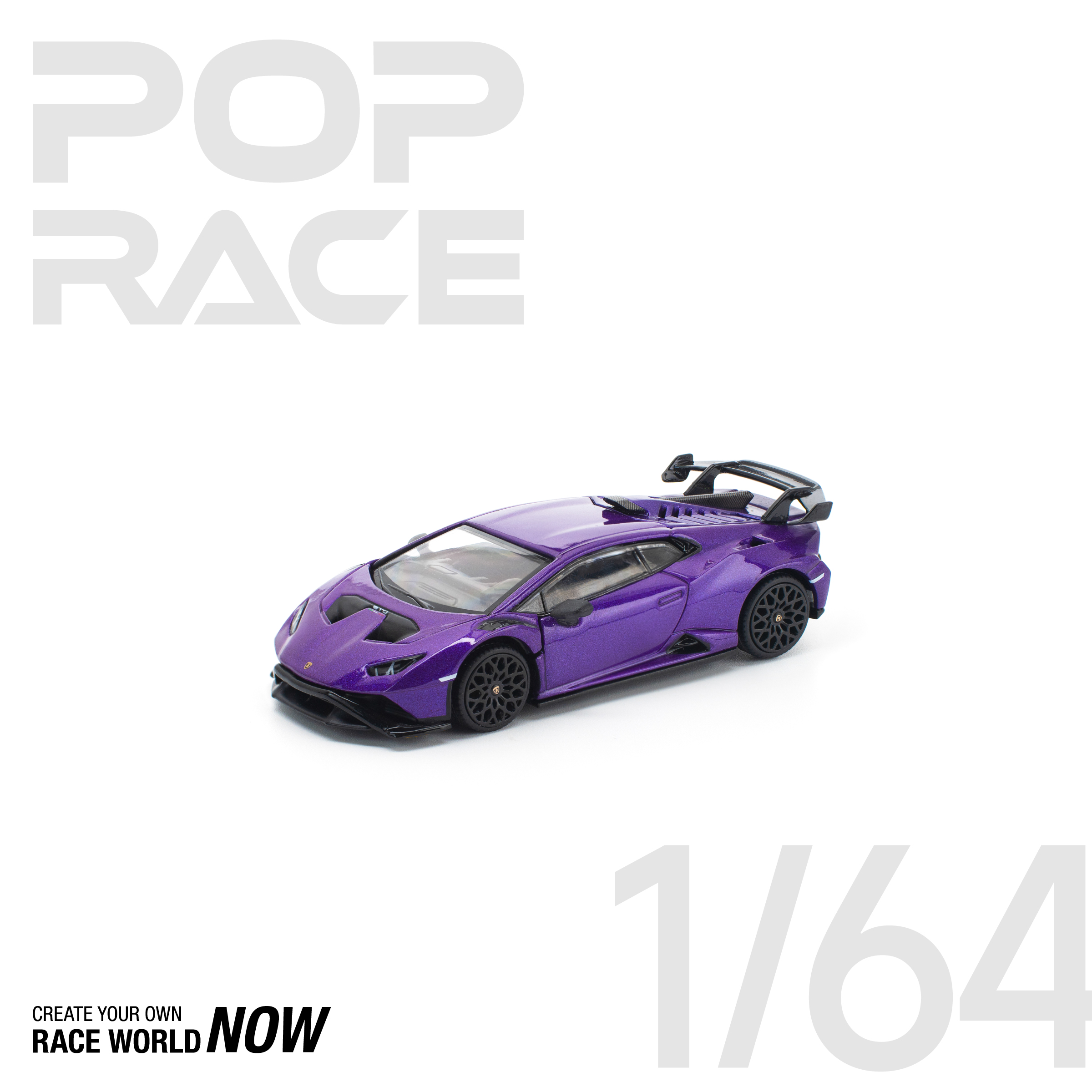 (PREVENTA) Pop Race 1:64 Lamborghini Huracán STO Viola Pasifae