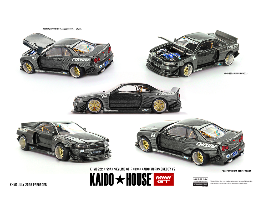Kaido House x Mini GT 1:64 Nissan Skyline GT-R (R34) Kaido W