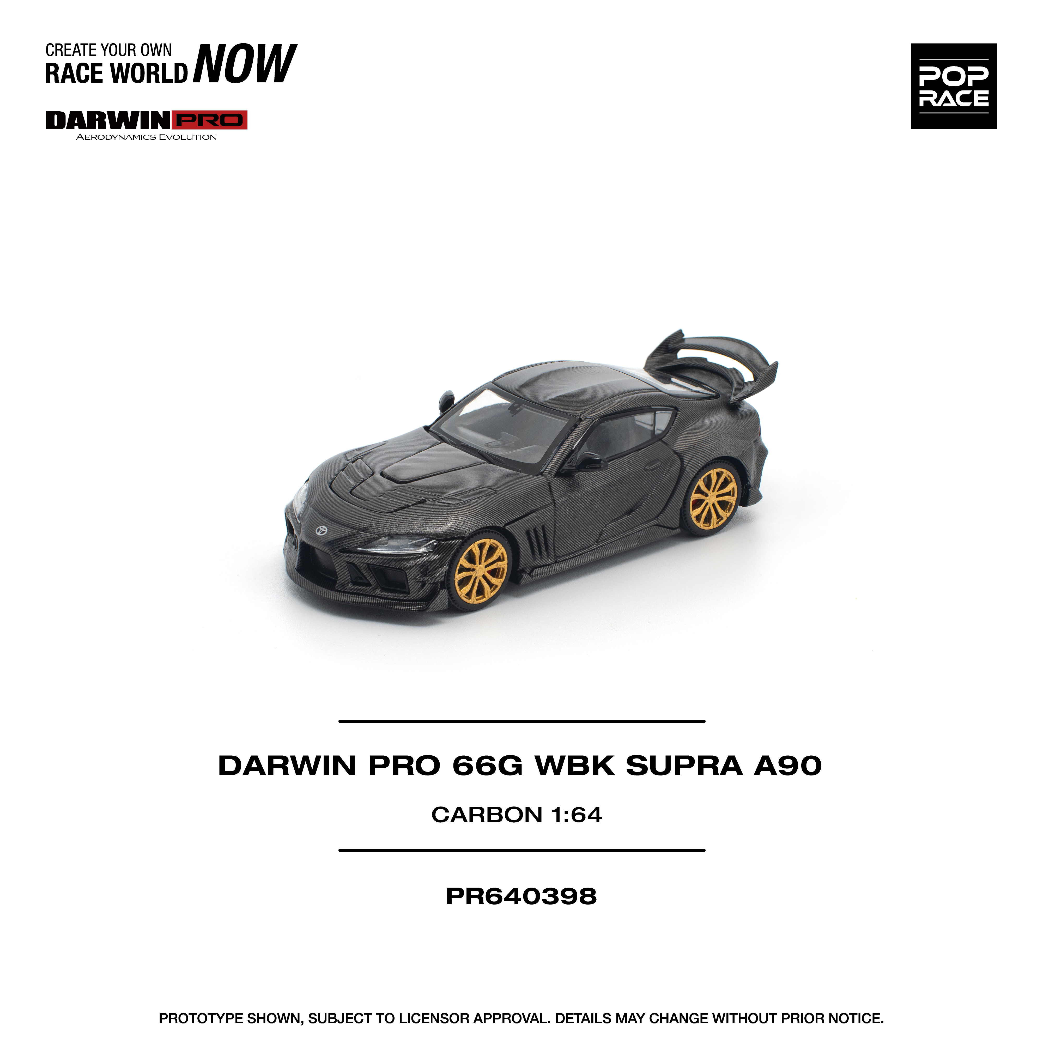 Pop Race 1:64 Toyota Darwin Pro 66G WBK Supra A90 Carbon Edi