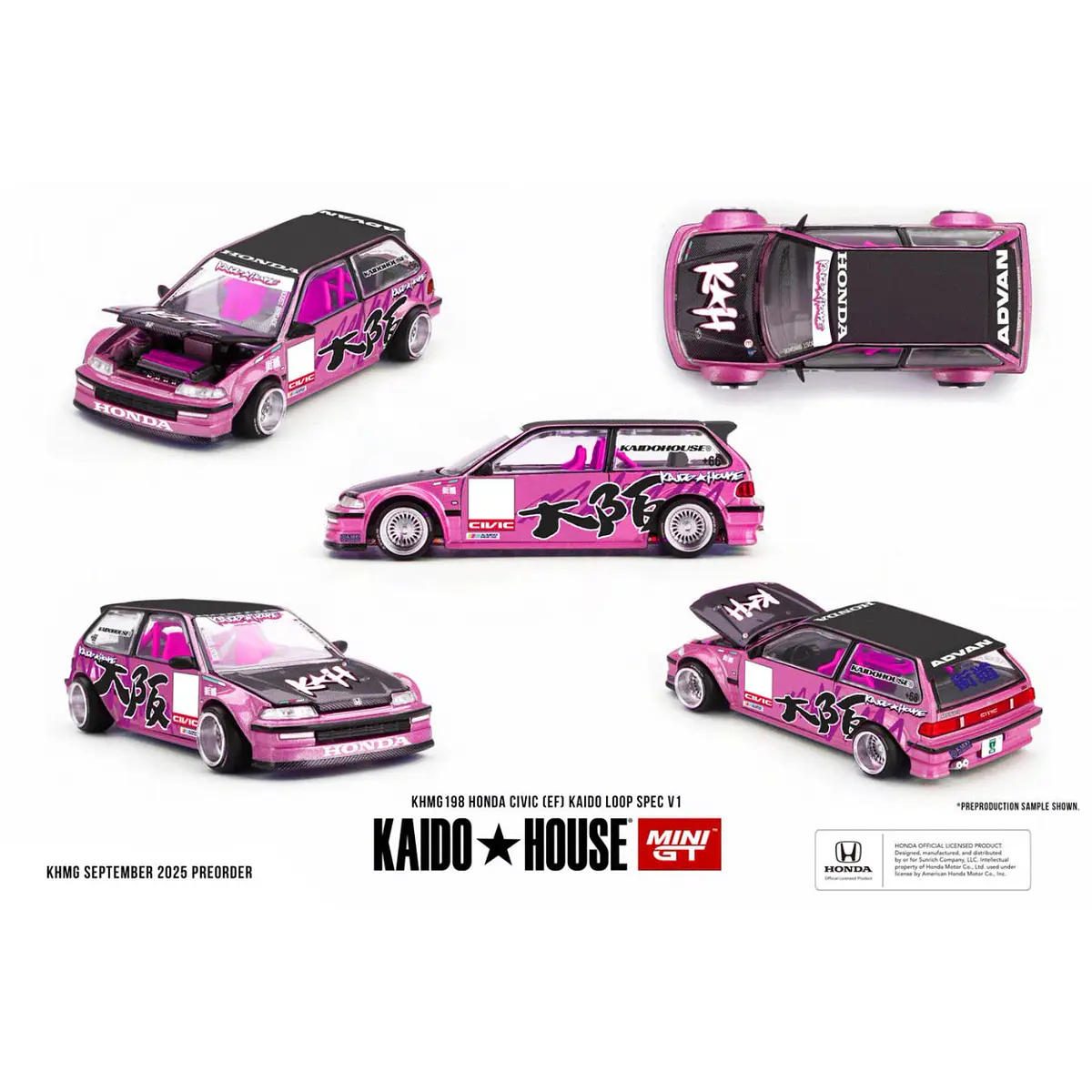 KAIDO HOUSE LTDEDN ホンダシビック Kaido House x Mini GT Honda Civic (EF) Kaido Loop Spec V1 –