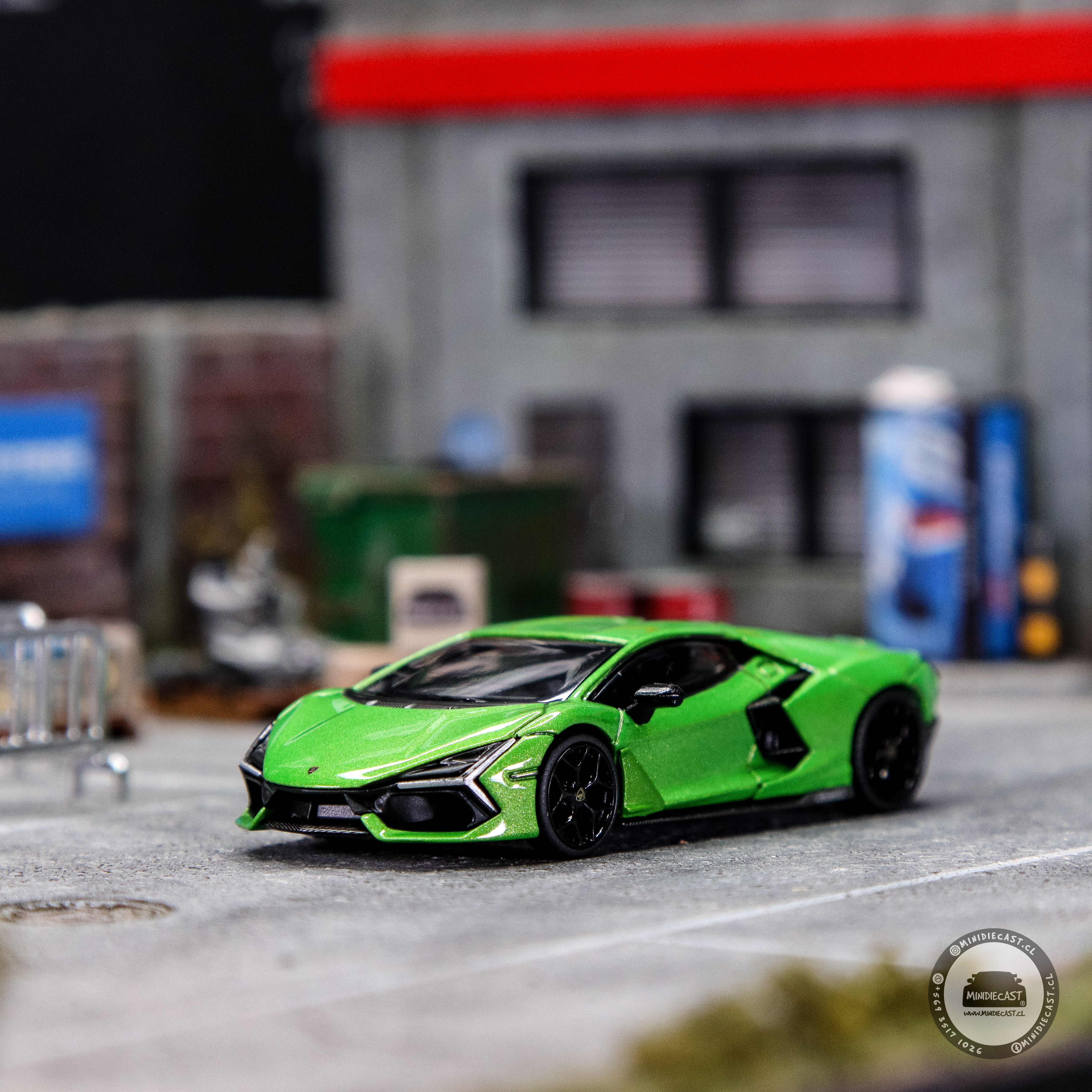 Mini GT 1:64 Lamborghini Revuelto – Verde Selvans Green – Limited Edition.