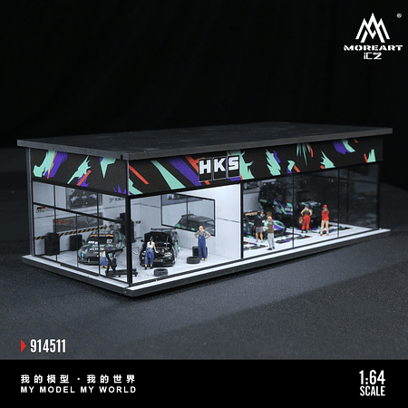 MoreArt 1:64 HKS showroom Dimensions: 30cm x 15cm x 10cm.