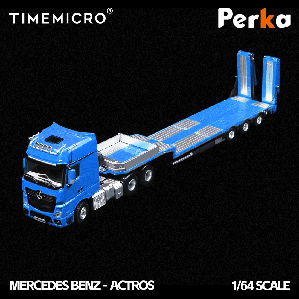 Time Micro x Perks 1:64 Mercedes-Benz Actros Trasport Blue.