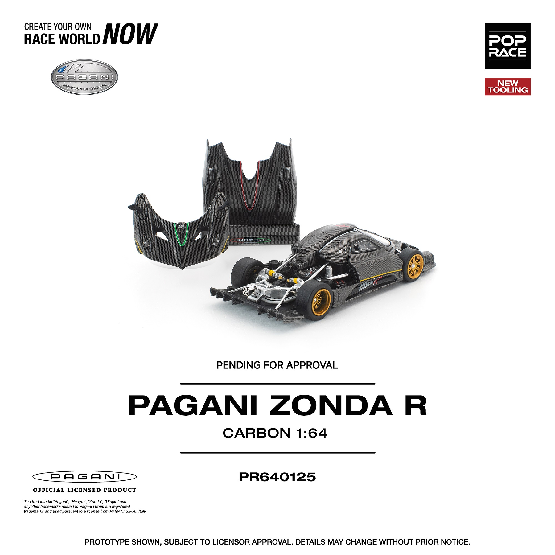 (PREVENTA) Pop Race 1:64 Pagani Zonda R