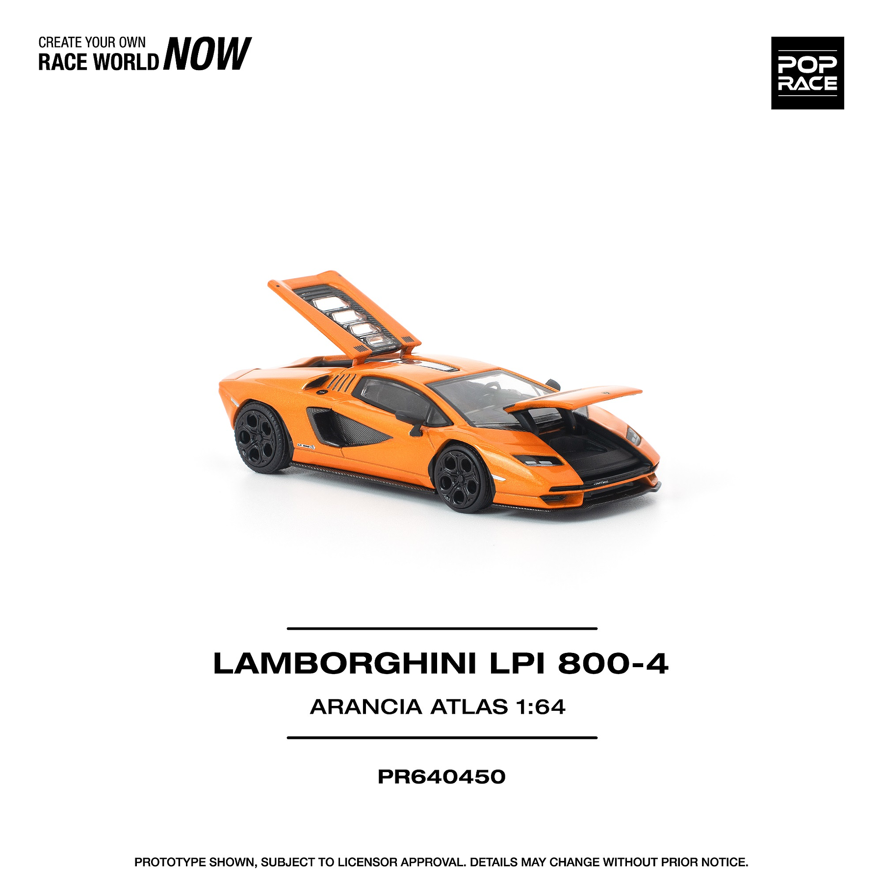 (PREVENTA) Pop Race 1:64 Lamborghini Countach LPI-800 Arancia Atlas