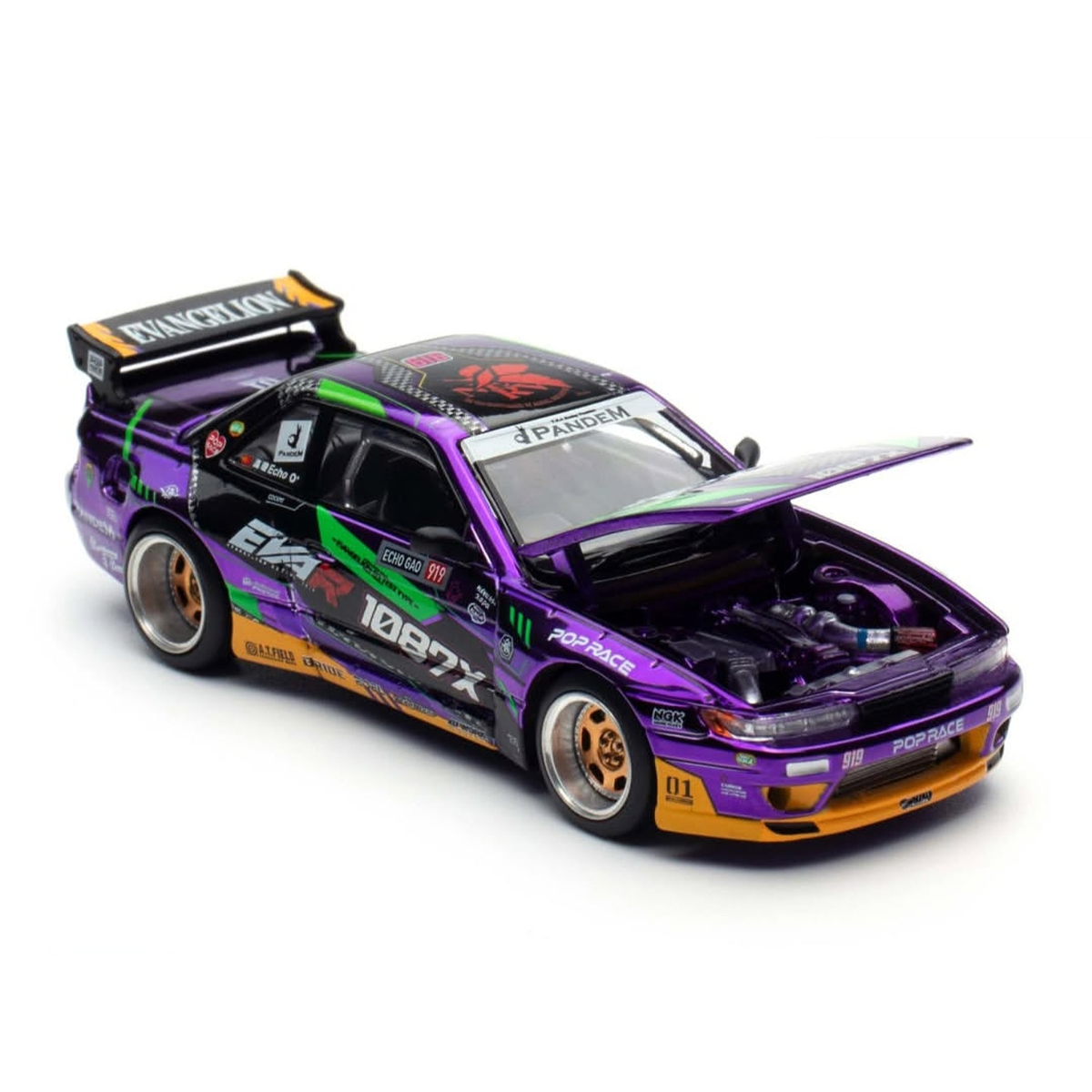 1/64 EVA RT POP RACE × 1087X PANDEM S13 Pop Race 1:64 Nissan EVA RT Test Type-01 1087X Pandem S13 AP