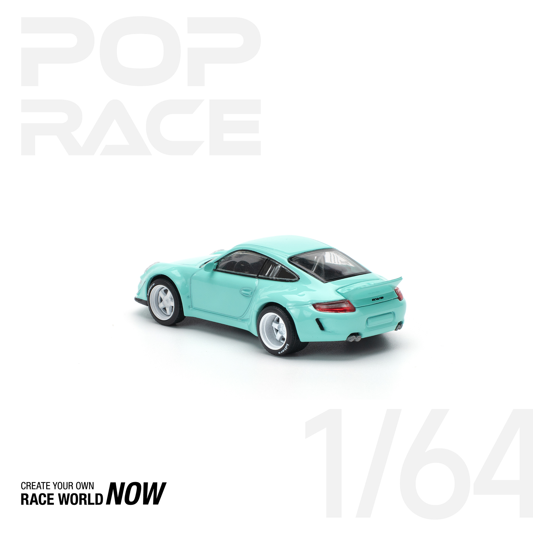 Pop Race 1:64 Porsche RWB 997 Tiffany Blue.