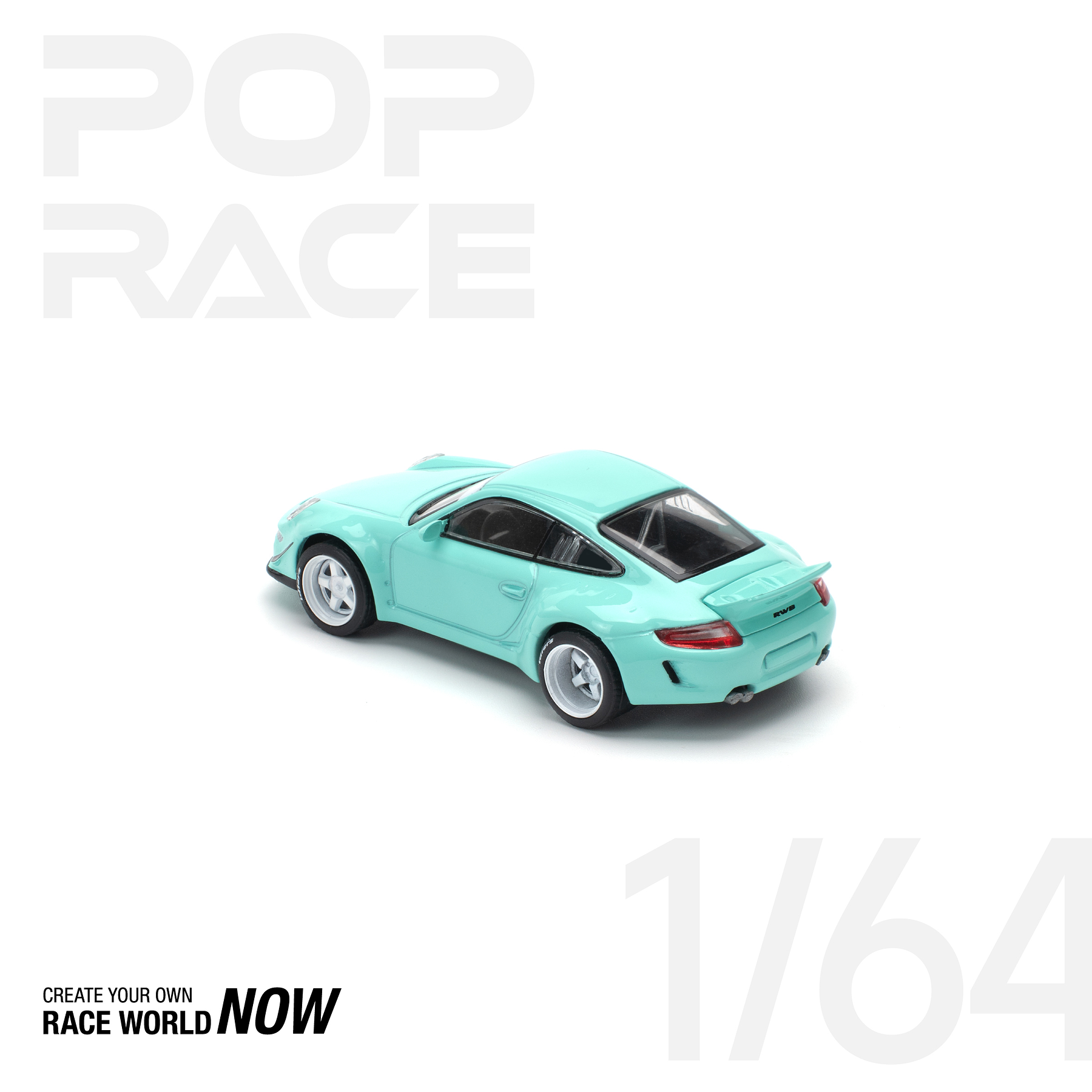 Pop Race 1:64 Porsche RWB 997 Tiffany Blue.
