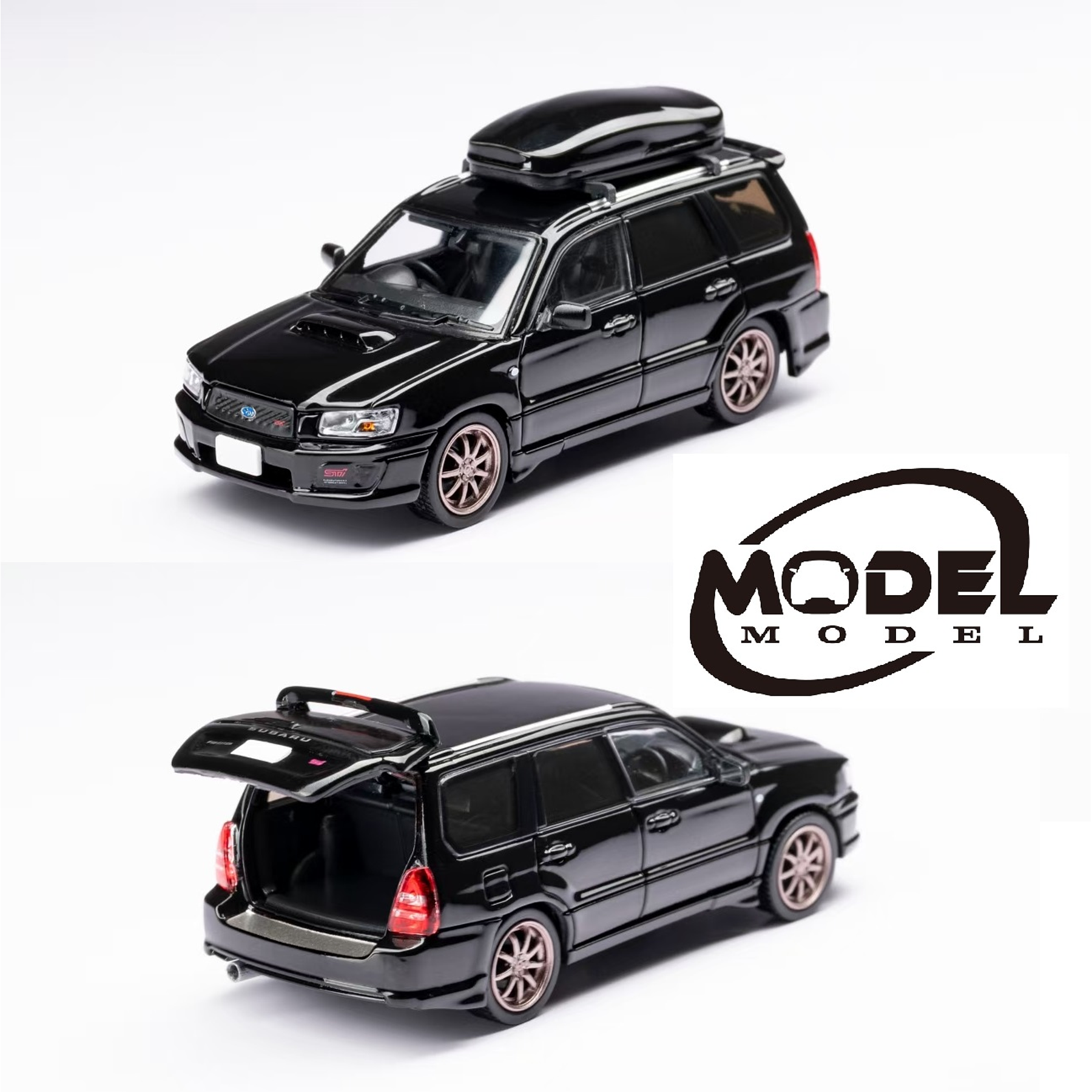 Model Model 1:64 Subaru Forester SG9 Sti black.