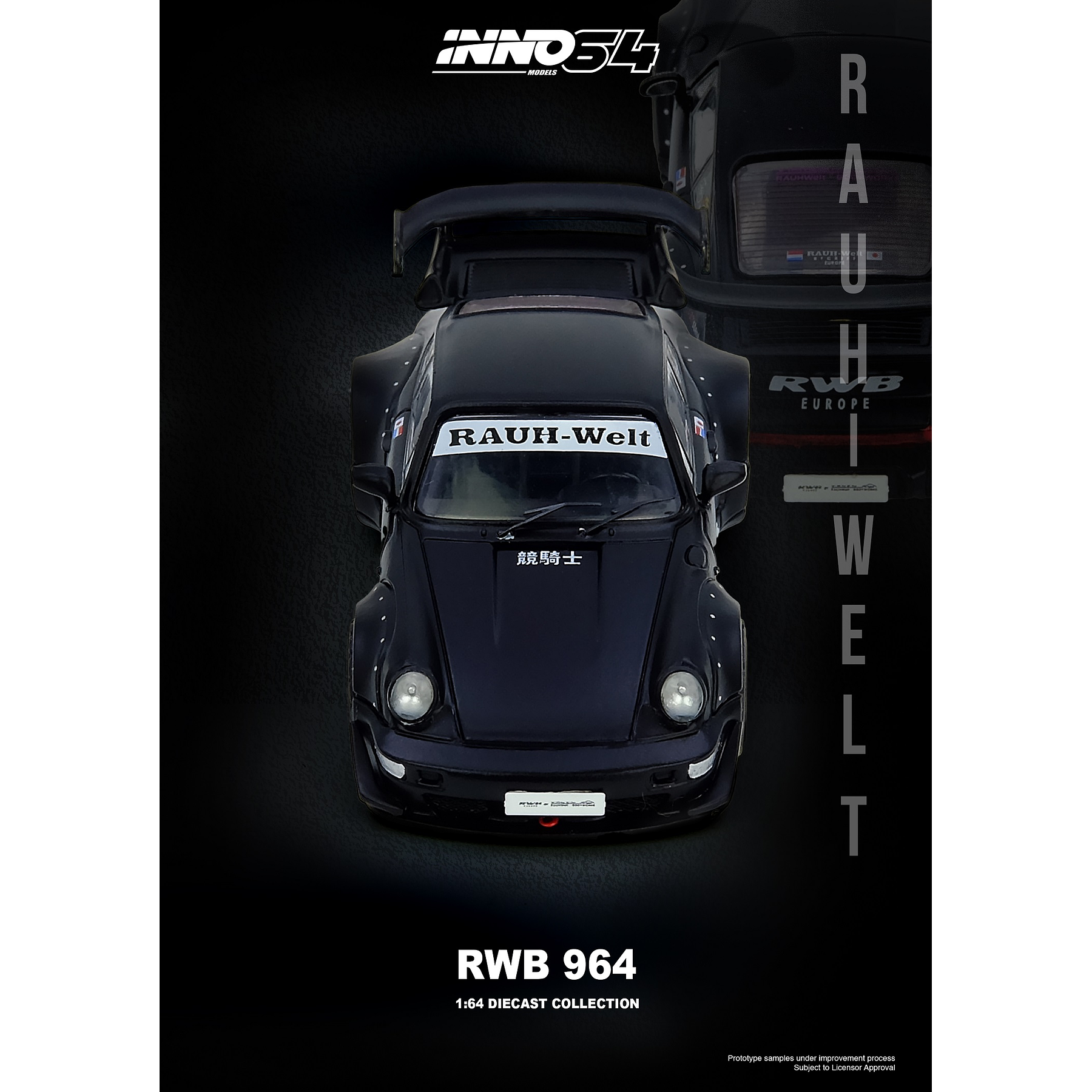 (PREVENTA) Inno64 1:64 Porsche RWB 964 Black Matt