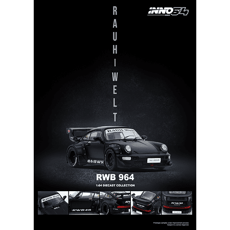 (PREVENTA) Inno64 1:64 Porsche RWB 964 Black Matt