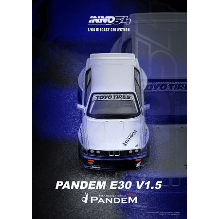 (PREVENTA) Inno64 1:64 PANDEM BMW E30 M3 Silver/Blue