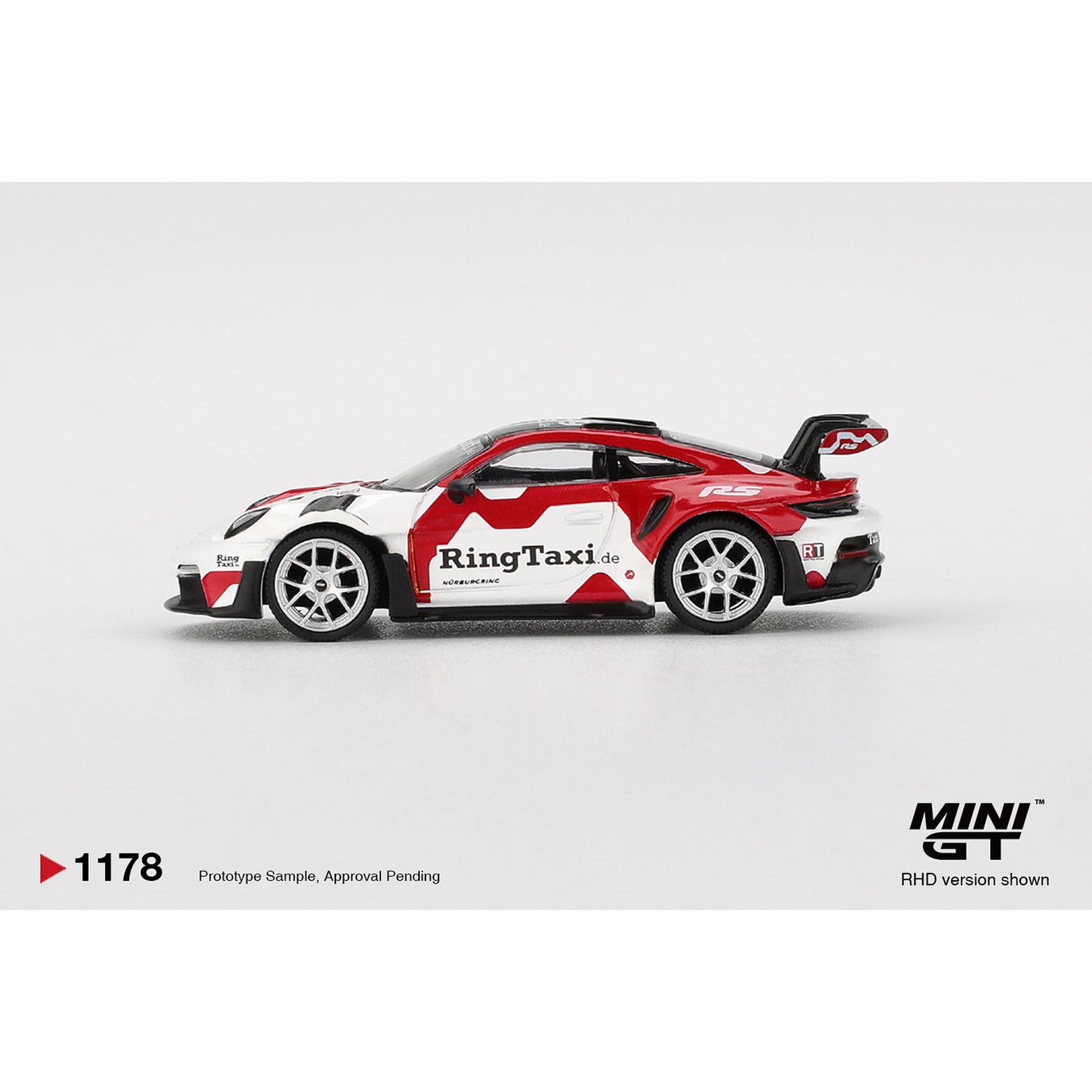 (PREVENTA) Mini GT 1:64 Porsche 911(992) GT3 RS Weissach RingTaxi.com