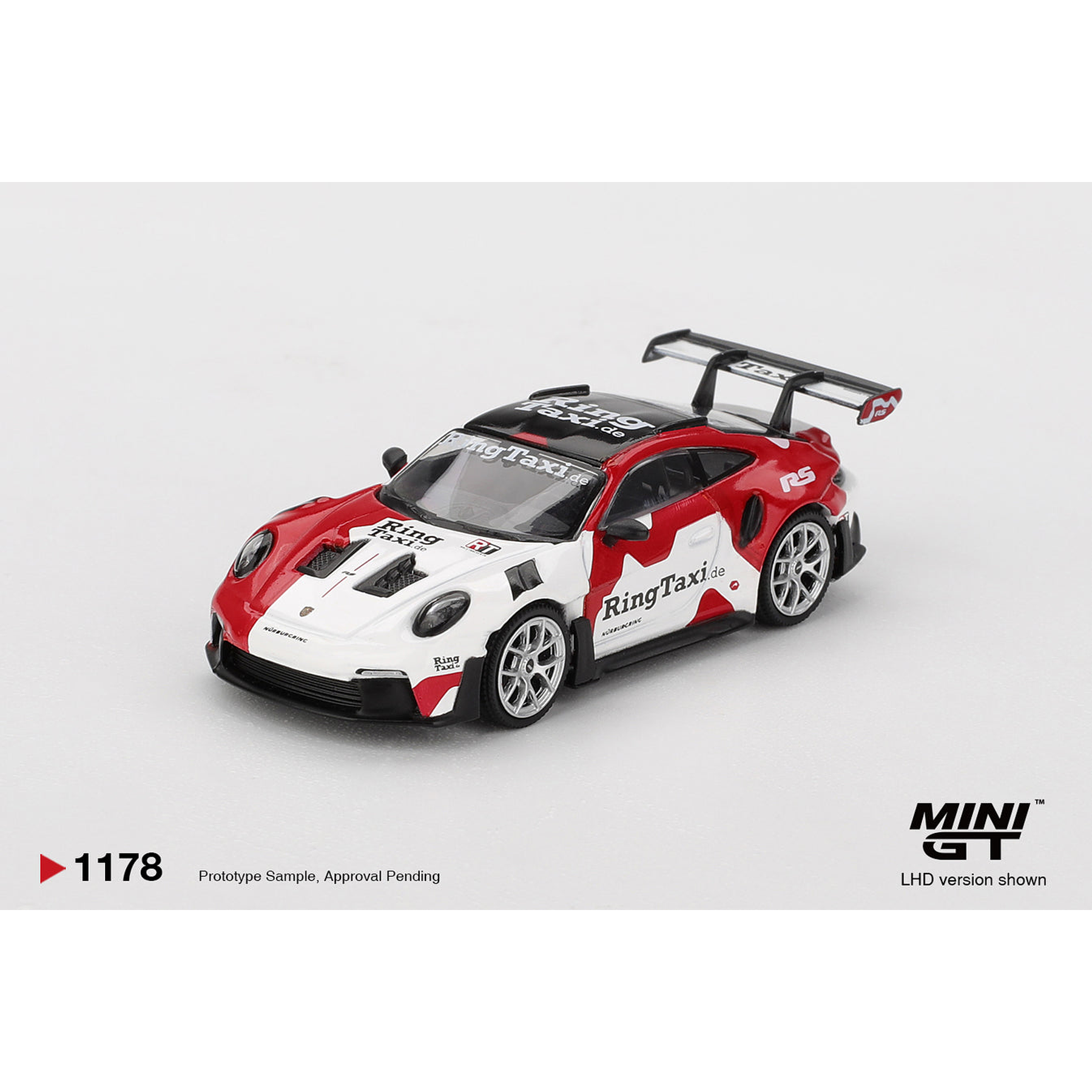 (PREVENTA) Mini GT 1:64 Porsche 911(992) GT3 RS Weissach RingTaxi.com