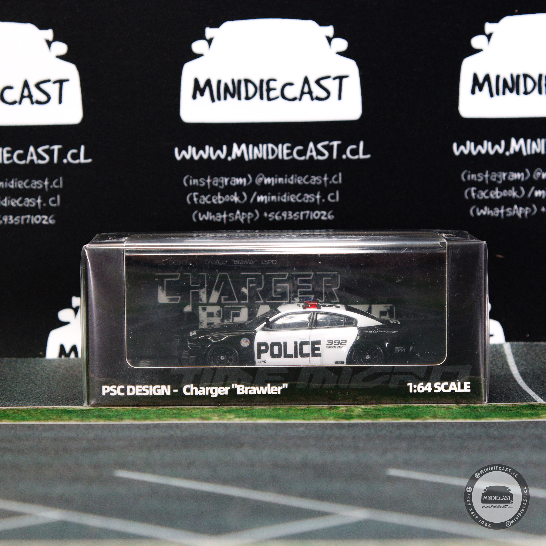 Time Micro 1:64 Dodge Charger LSPD Police Car.