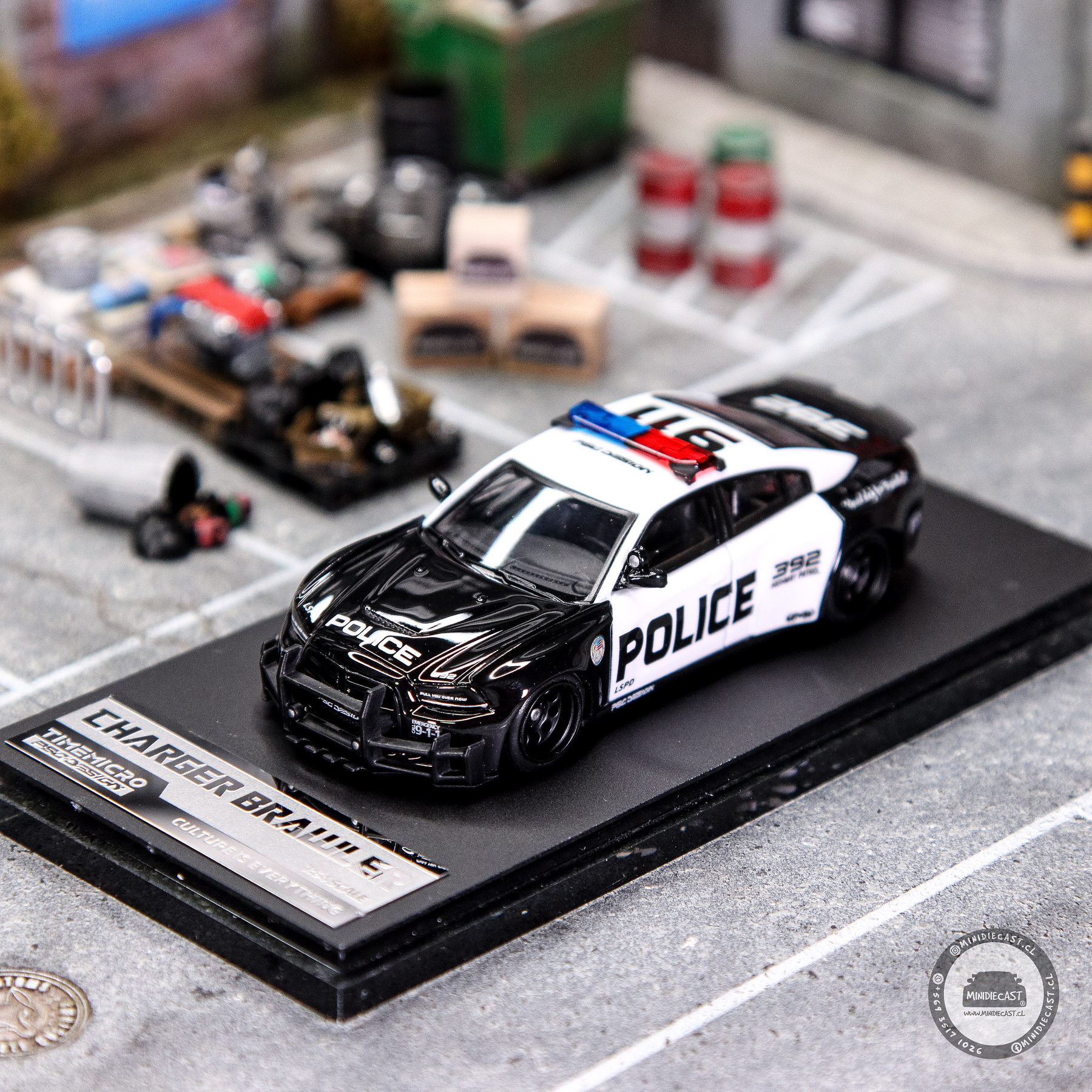 Time Micro 1:64 Dodge Charger LSPD Police Car.