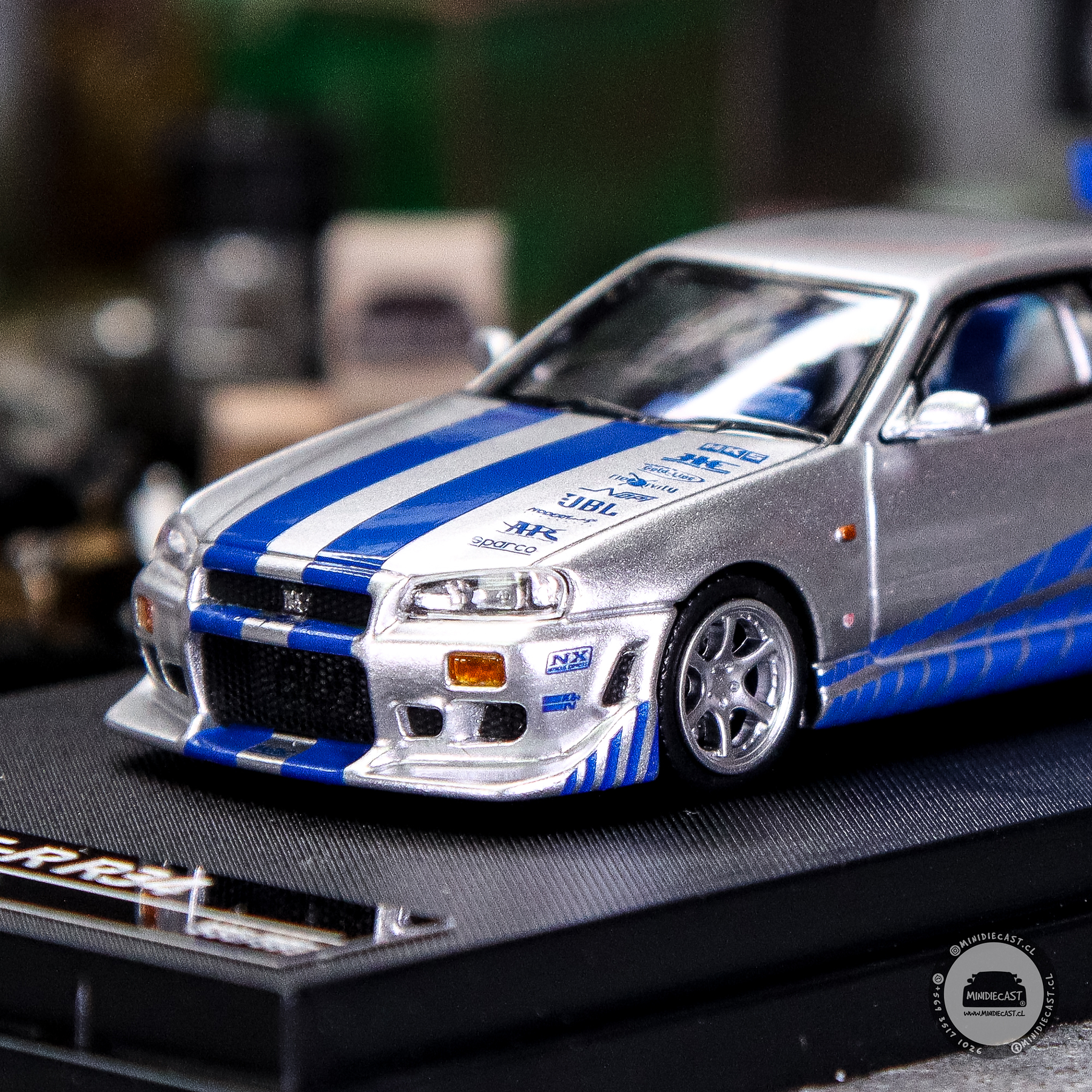 Time Micro 1:64 Skyline GTR R34 Silver blue.