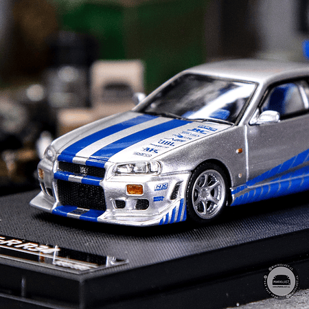 Time Micro 1:64 Skyline GTR R34 Silver blue.