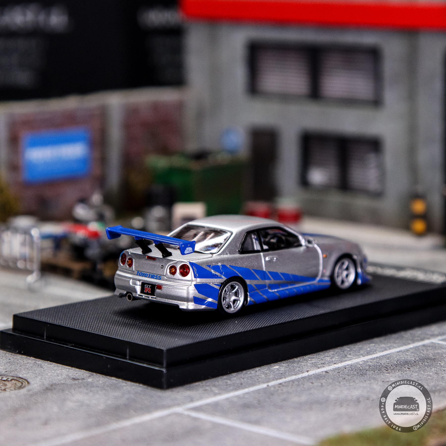 Time Micro 1:64 Skyline GTR R34 Silver blue.