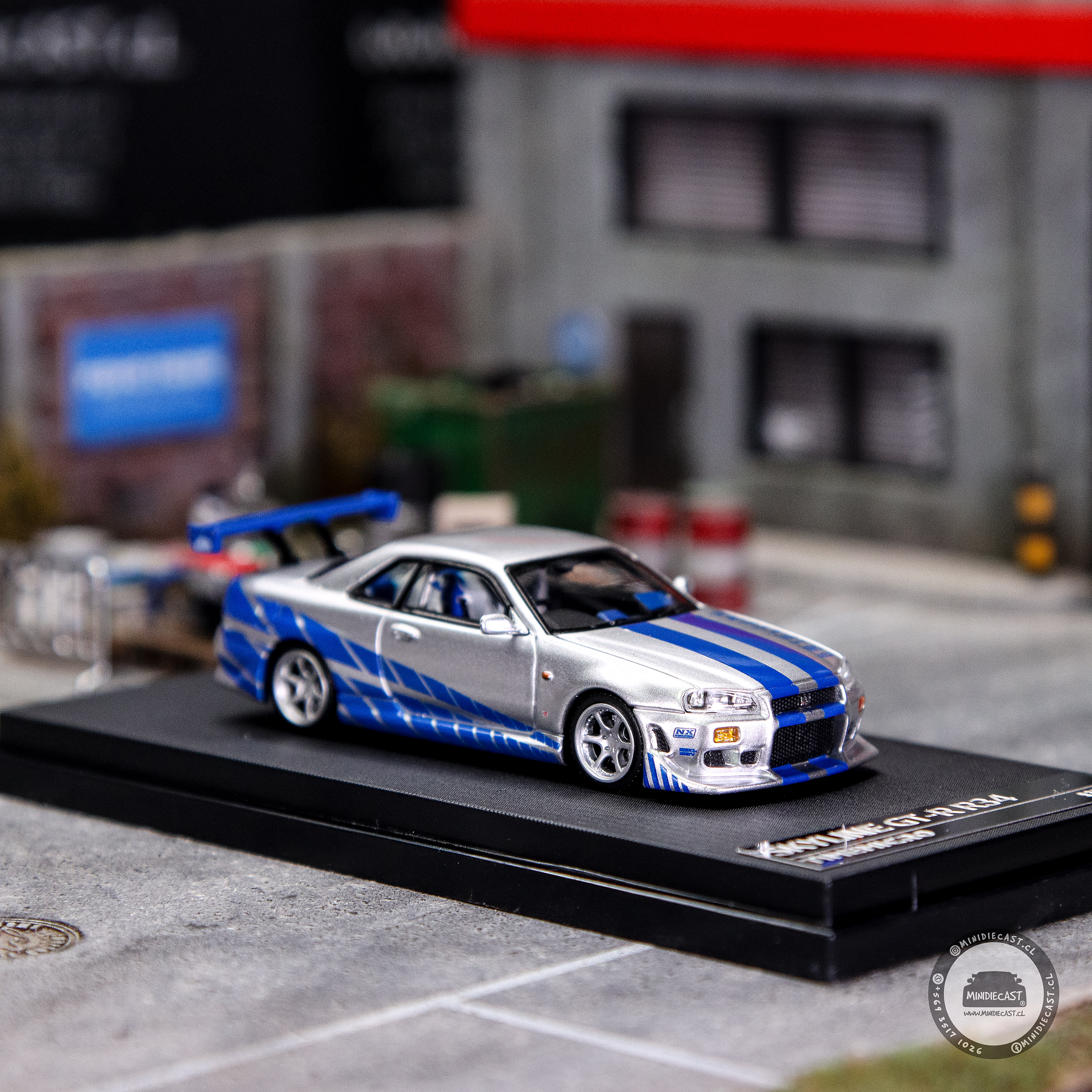 Time Micro 1:64 Skyline GTR R34 Silver blue.