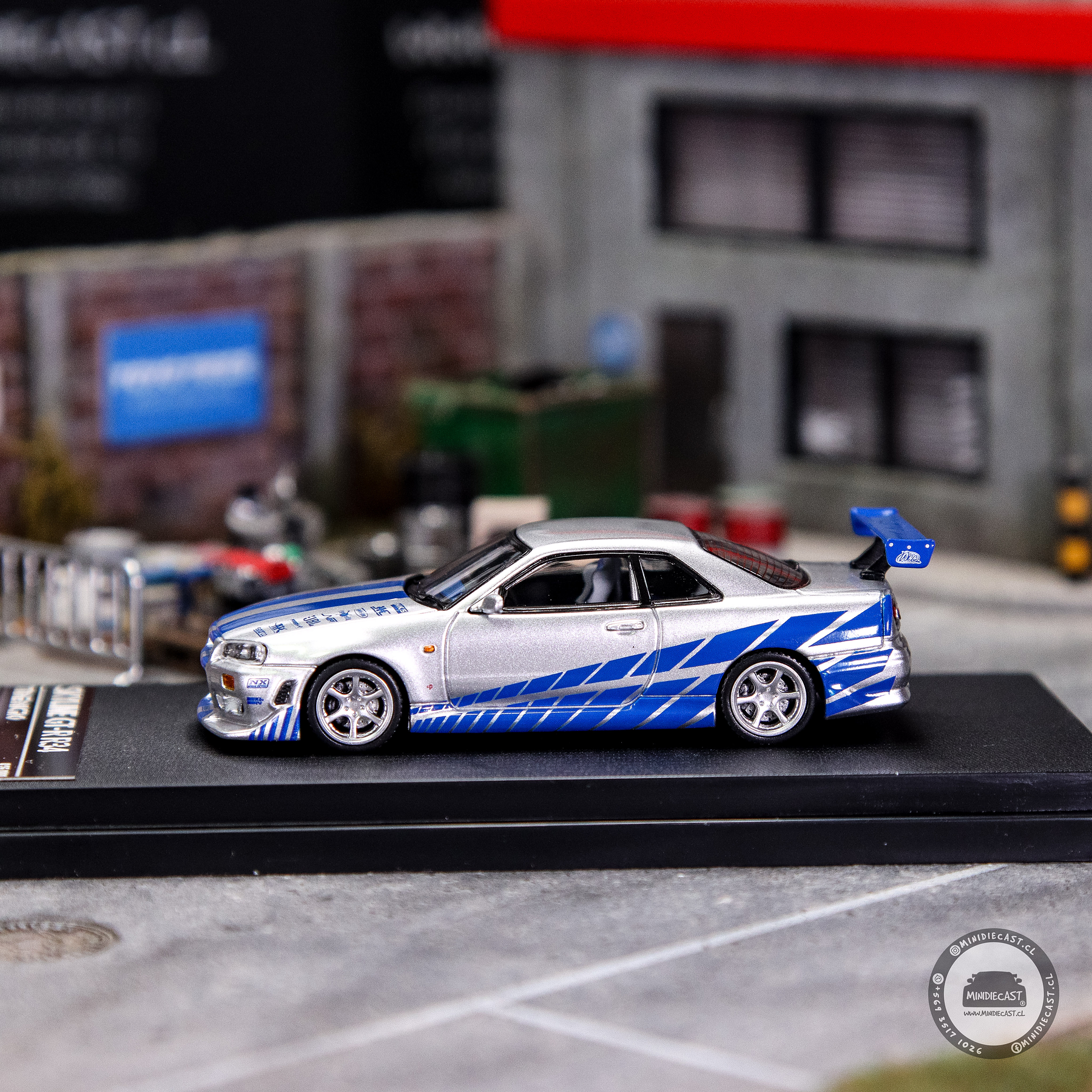 Time Micro 1:64 Skyline GTR R34 Silver blue.