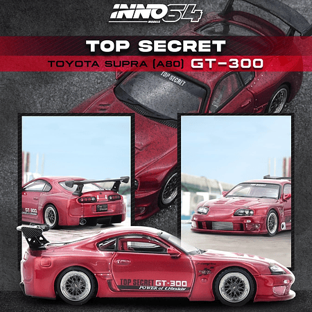 Inno64 1:64 Toyota Supra (A80) "TOP SECRET" Red.
