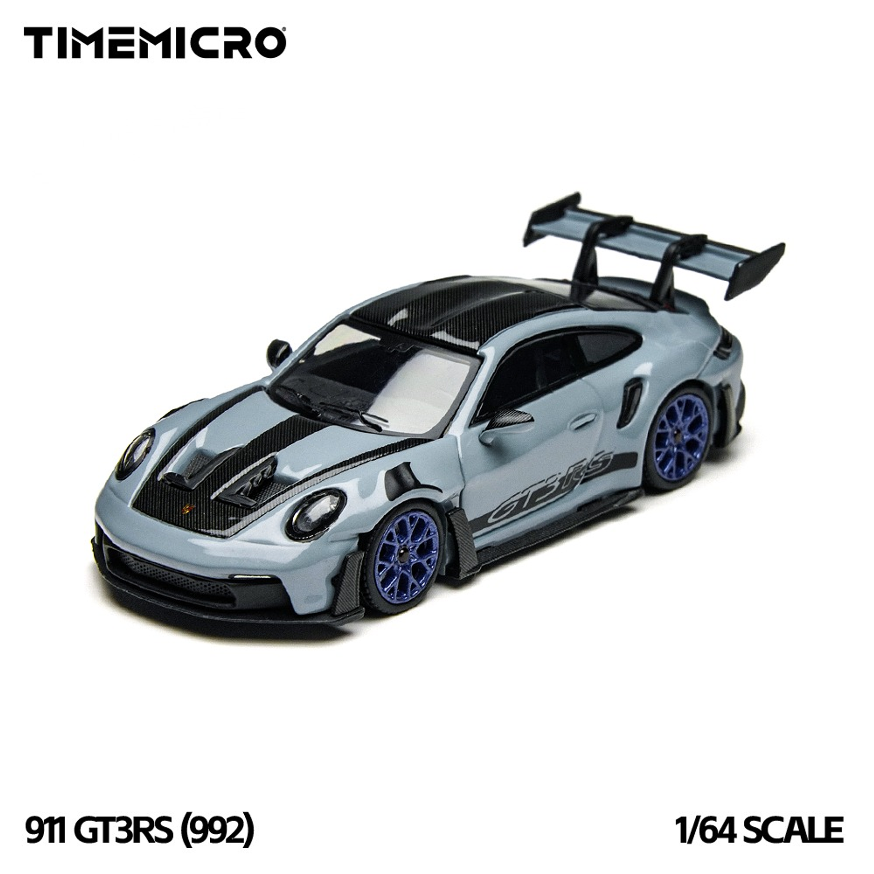 (PREVENTA) Time Micro1:64 992 GT3 RS Polar Gray Simulation Alloy Car Model