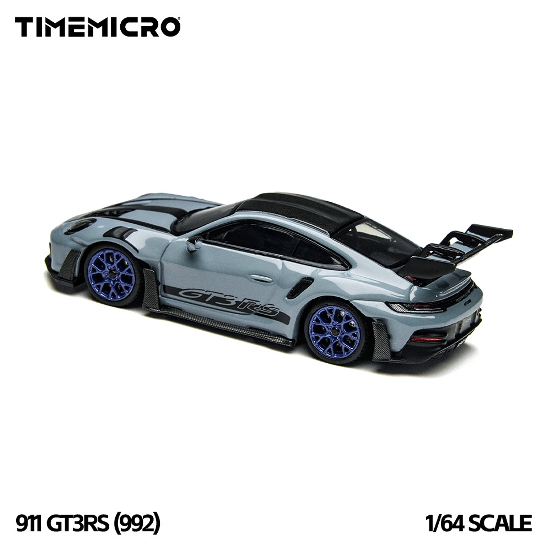 (PREVENTA) Time Micro1:64 992 GT3 RS Polar Gray Simulation Alloy Car Model