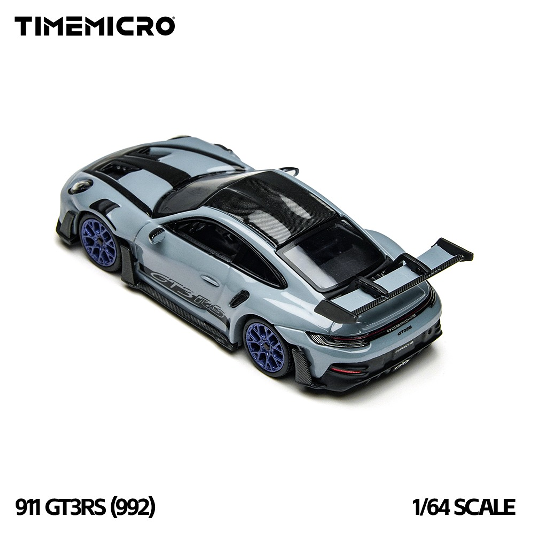 (PREVENTA) Time Micro1:64 992 GT3 RS Polar Gray Simulation Alloy Car Model