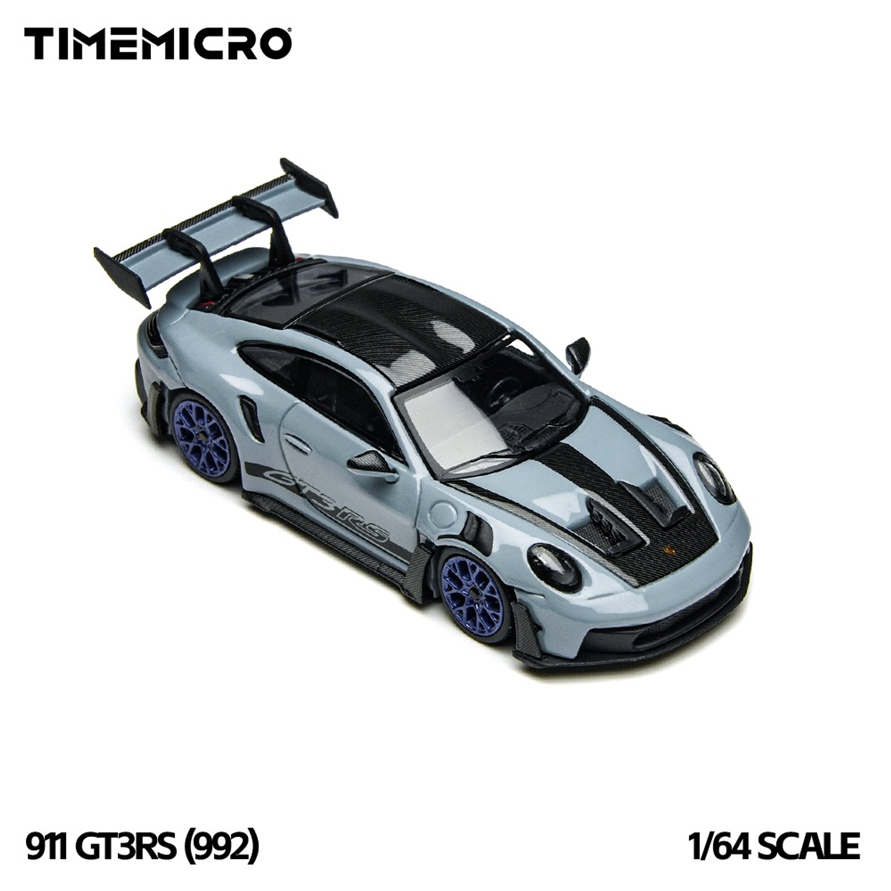 (PREVENTA) Time Micro1:64 992 GT3 RS Polar Gray Simulation Alloy Car Model