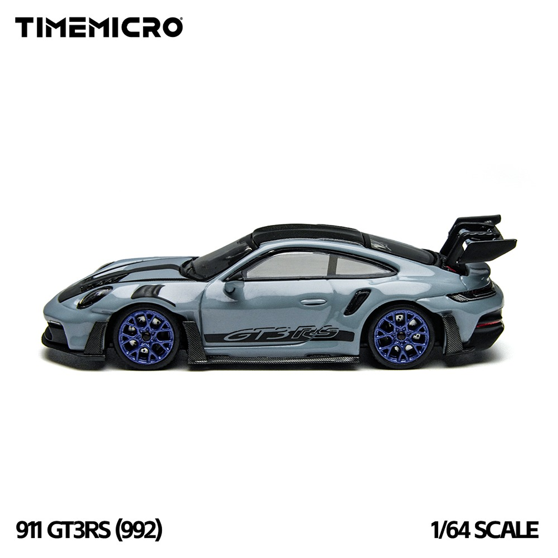 (PREVENTA) Time Micro1:64 992 GT3 RS Polar Gray Simulation Alloy Car Model