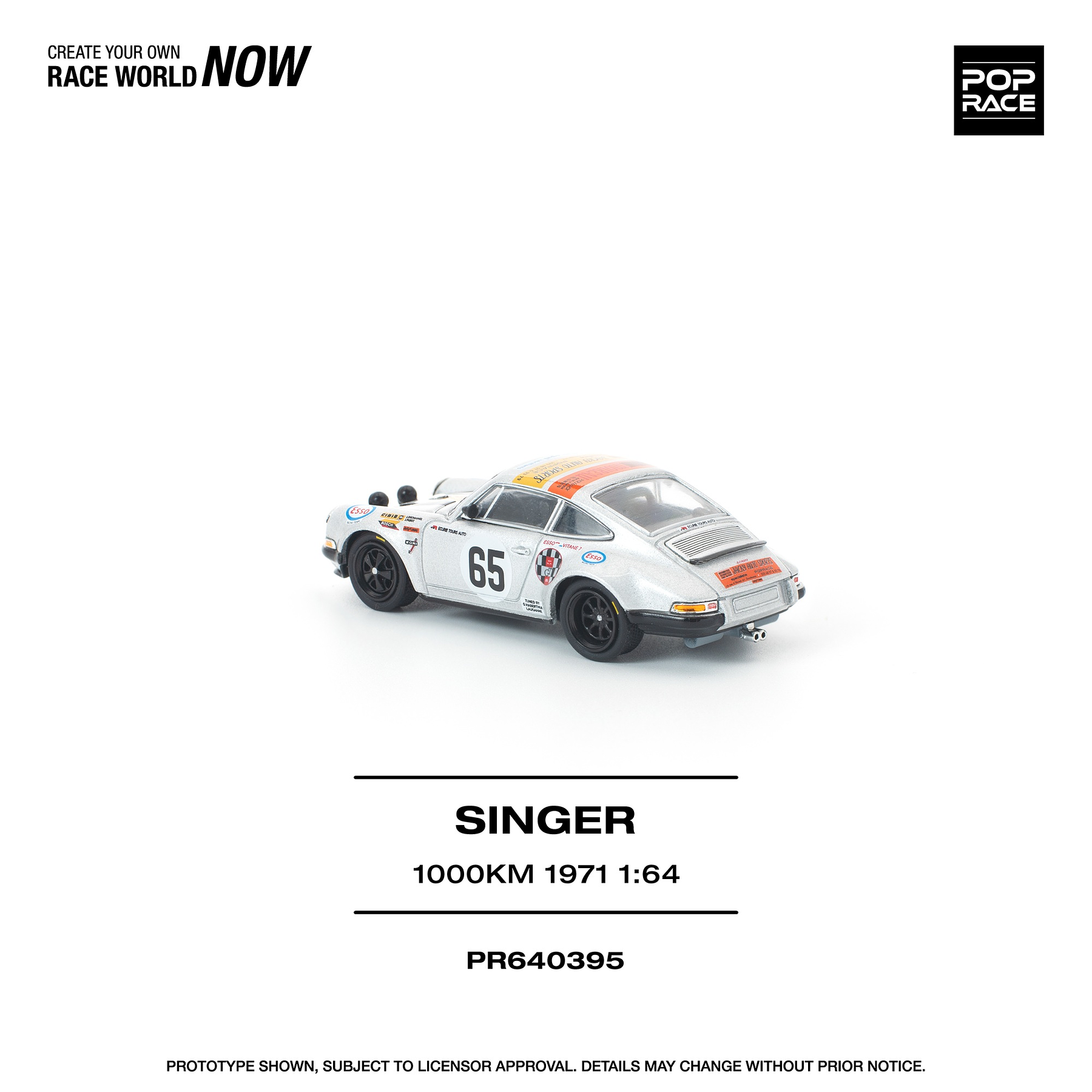 (PREVENTA) Pop Race 1:64 Porsche Singer SpA 1000km 1971