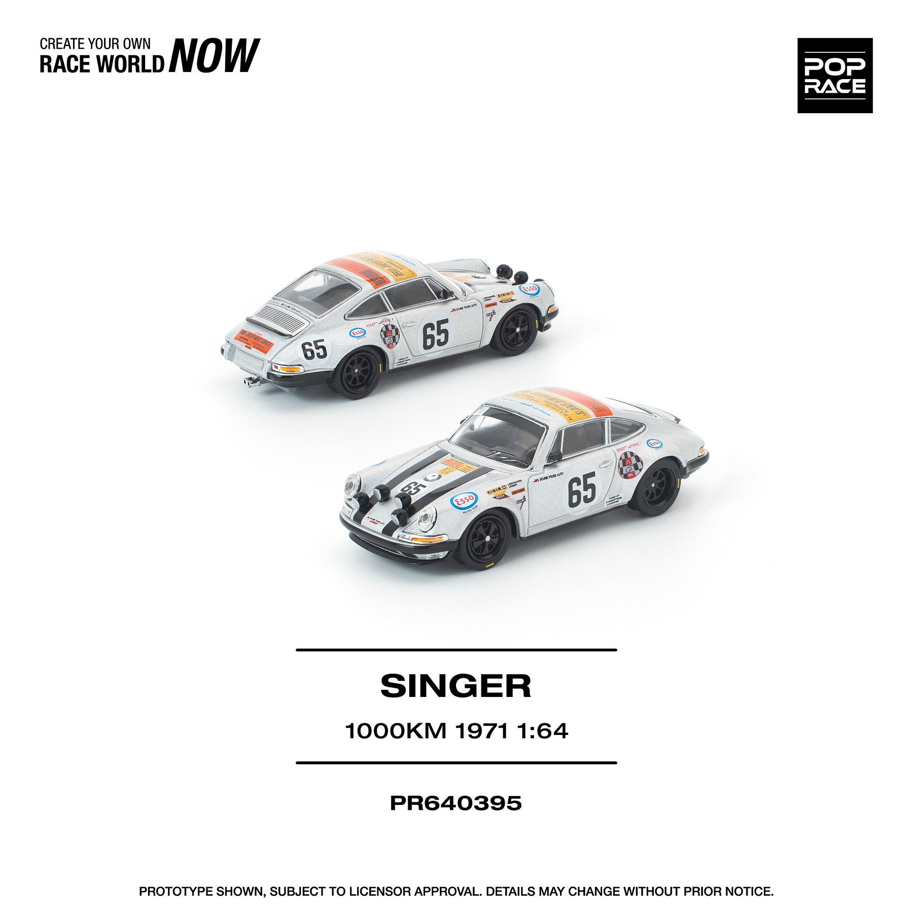 (PREVENTA) Pop Race 1:64 Porsche Singer SpA 1000km 1971