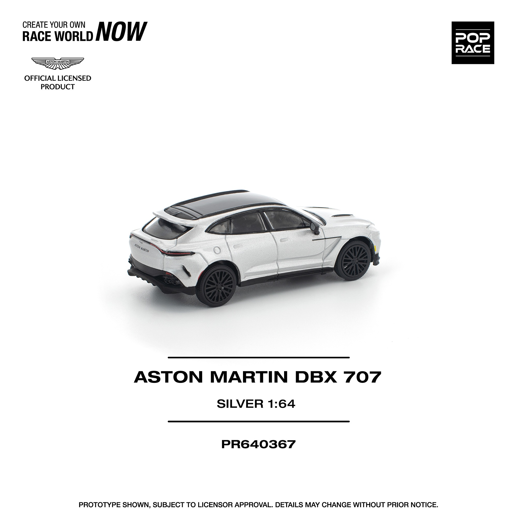 (PREVENTA) Pop Race 1:64 Aston Martin DBX 707 Silver