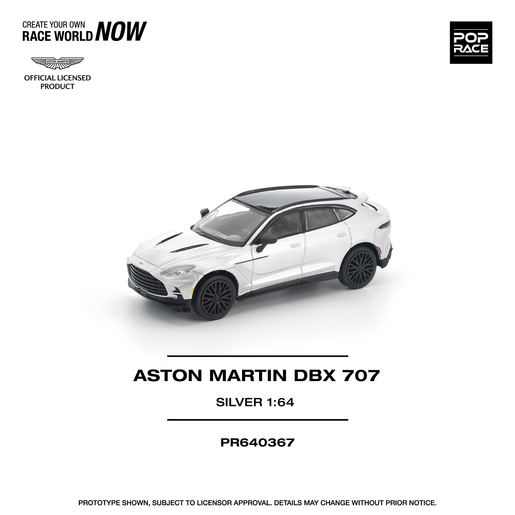 (PREVENTA) Pop Race 1:64 Aston Martin DBX 707 Silver