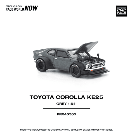 (PREVENTA) Pop Race 1:64 Toyota Corolla KE25 matte grey
