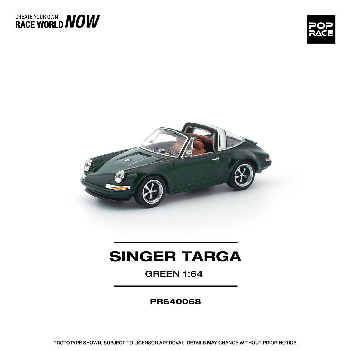 Pop Race 1:64 Porsche Singer Targa green