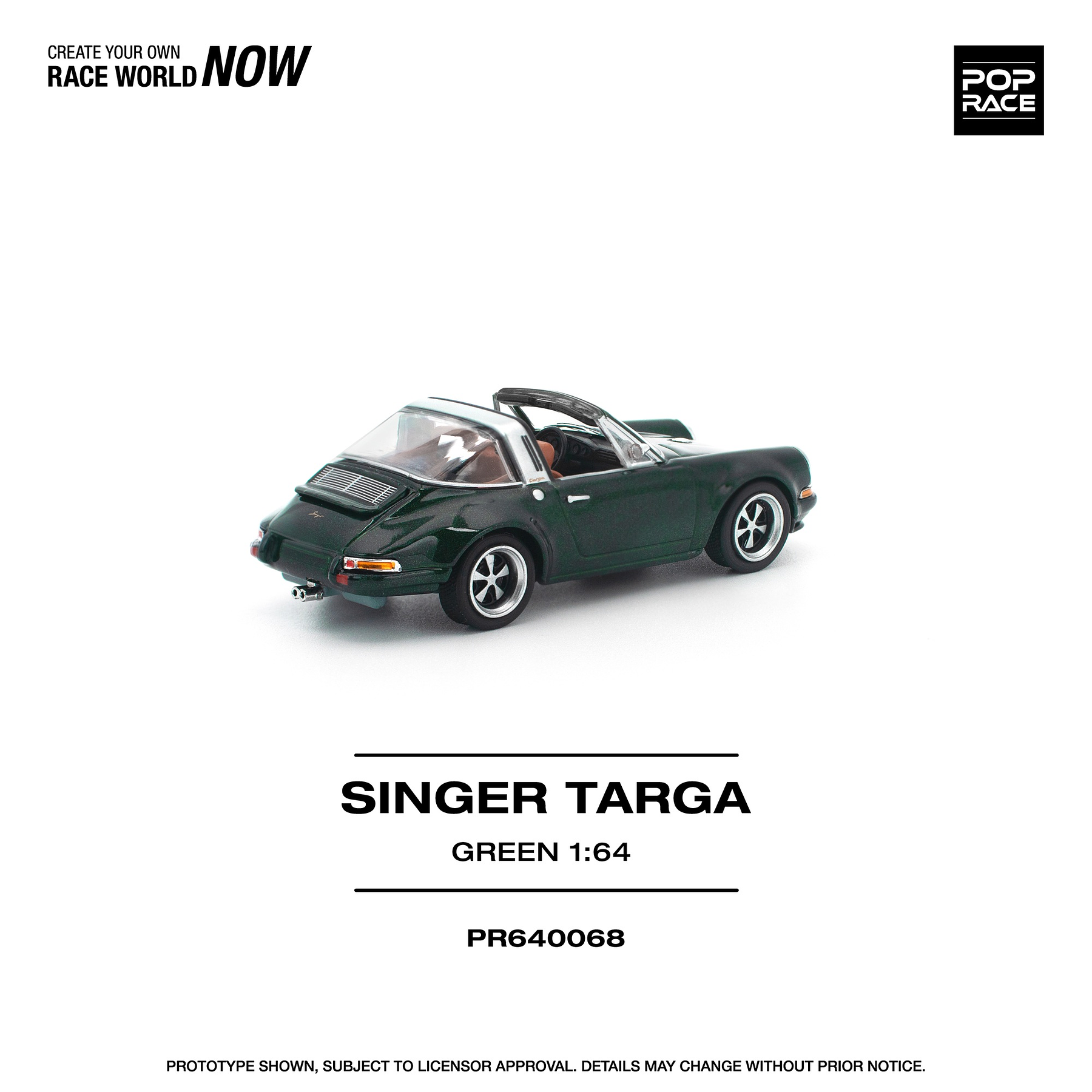 (PREVENTA) Pop Race 1:64 Porsche Singer Targa green