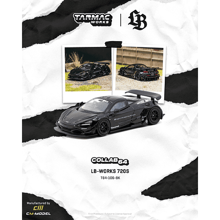 (PREVENTA) Tarmac Works & CM-Model 1:64 McLaren LB-WORKS 720S Black