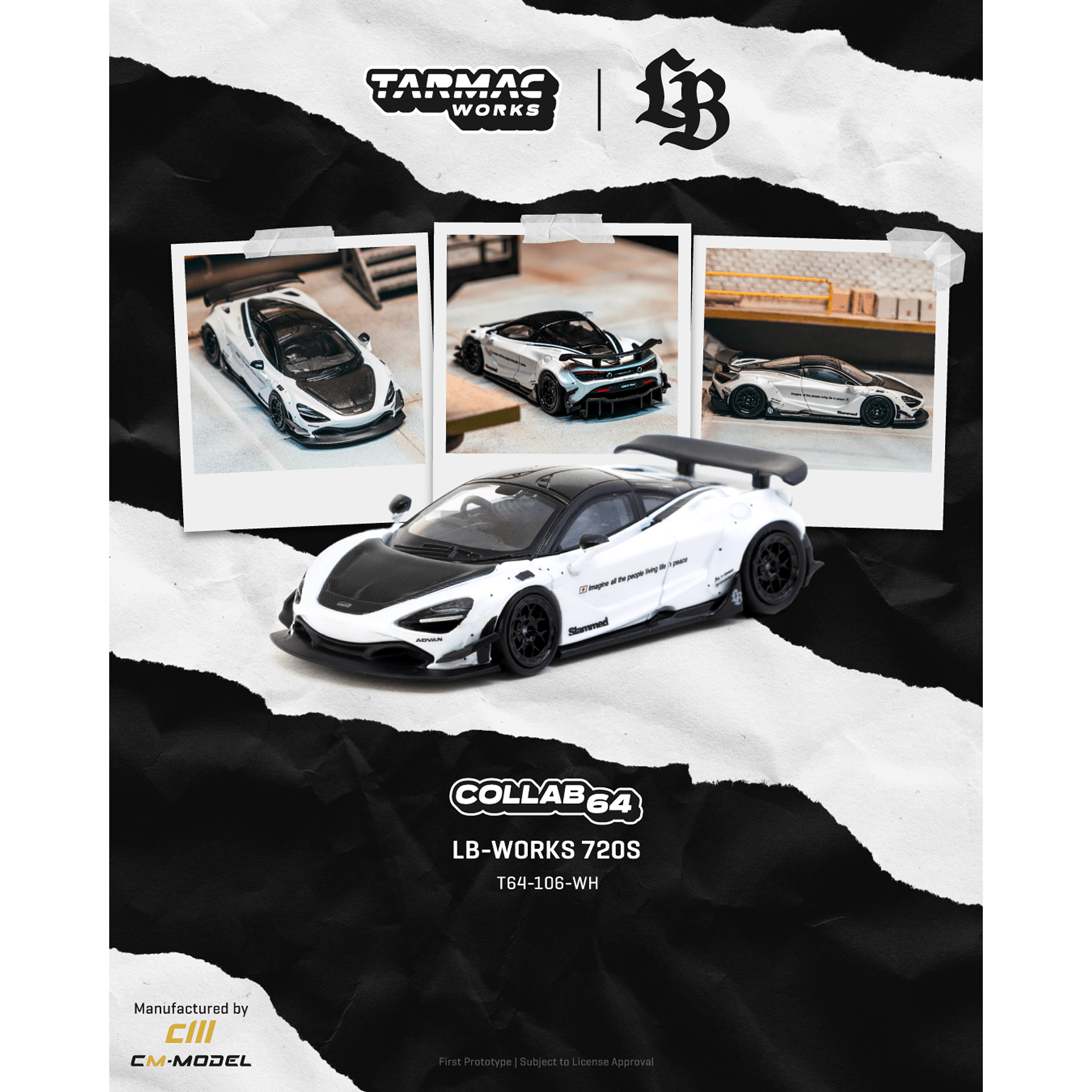 (PREVENTA) Tarmac Works & CM-Model 1:64 McLaren LB-WORKS 720S White