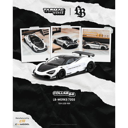 (PREVENTA) Tarmac Works & CM-Model 1:64 McLaren LB-WORKS 720S White