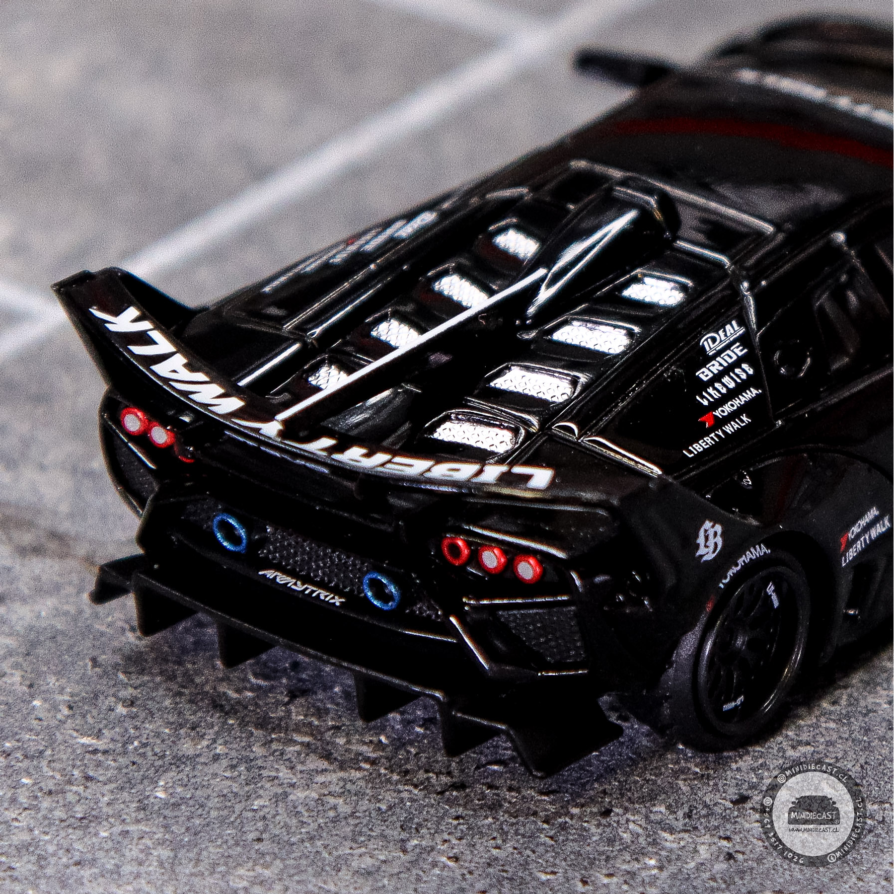 Mini GT 1:64 Lamborghini LB-Silhouette Works Murcielago GT- Evo Black- Mijo Exclusives.