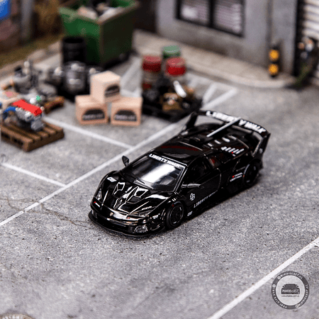 Mini GT 1:64 Lamborghini LB-Silhouette Works Murcielago GT- Evo Black- Mijo Exclusives.