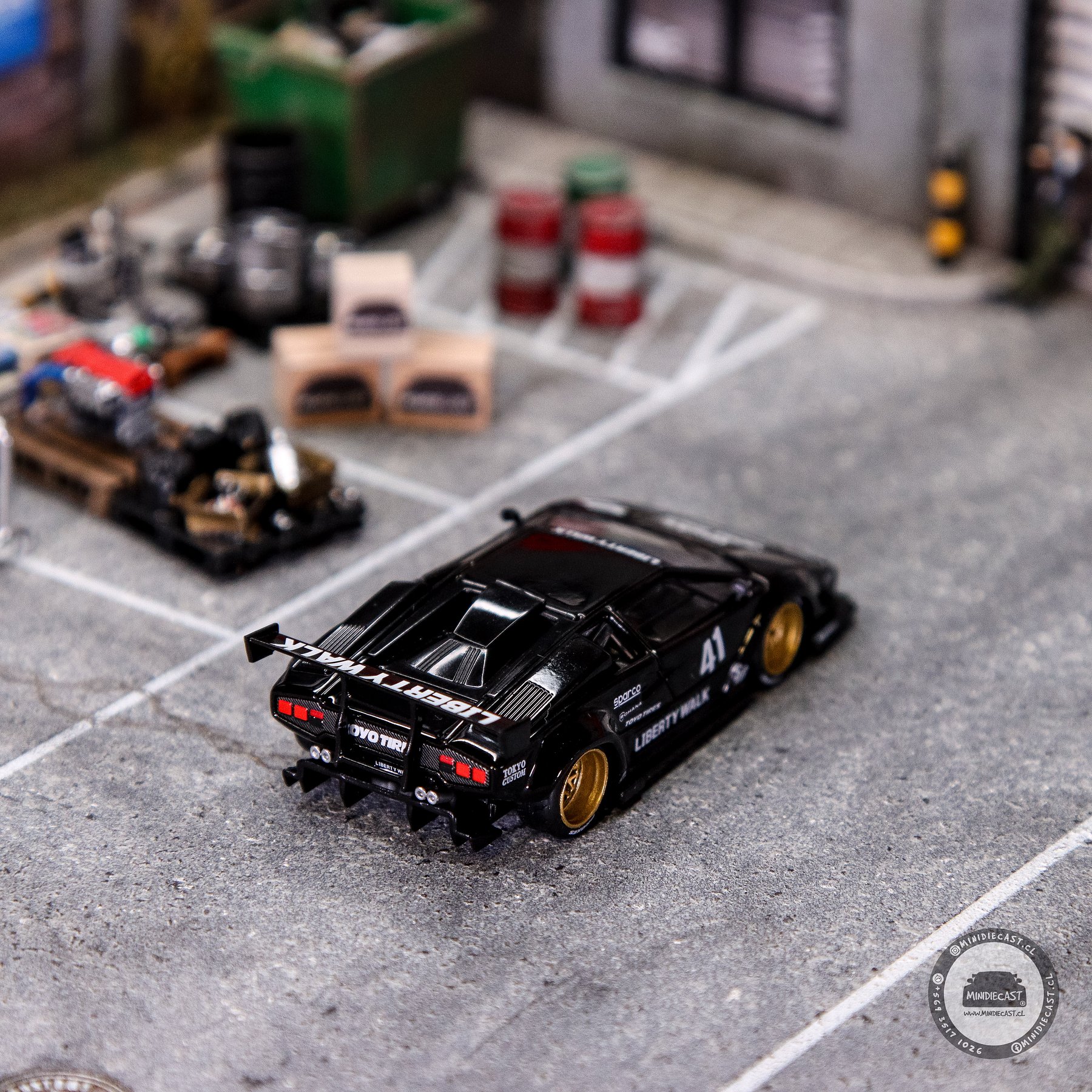 Mini GT 1:64 Lamborghini LB-Silhouette Works Murcielago GT- Evo Black- Mijo Exclusives.