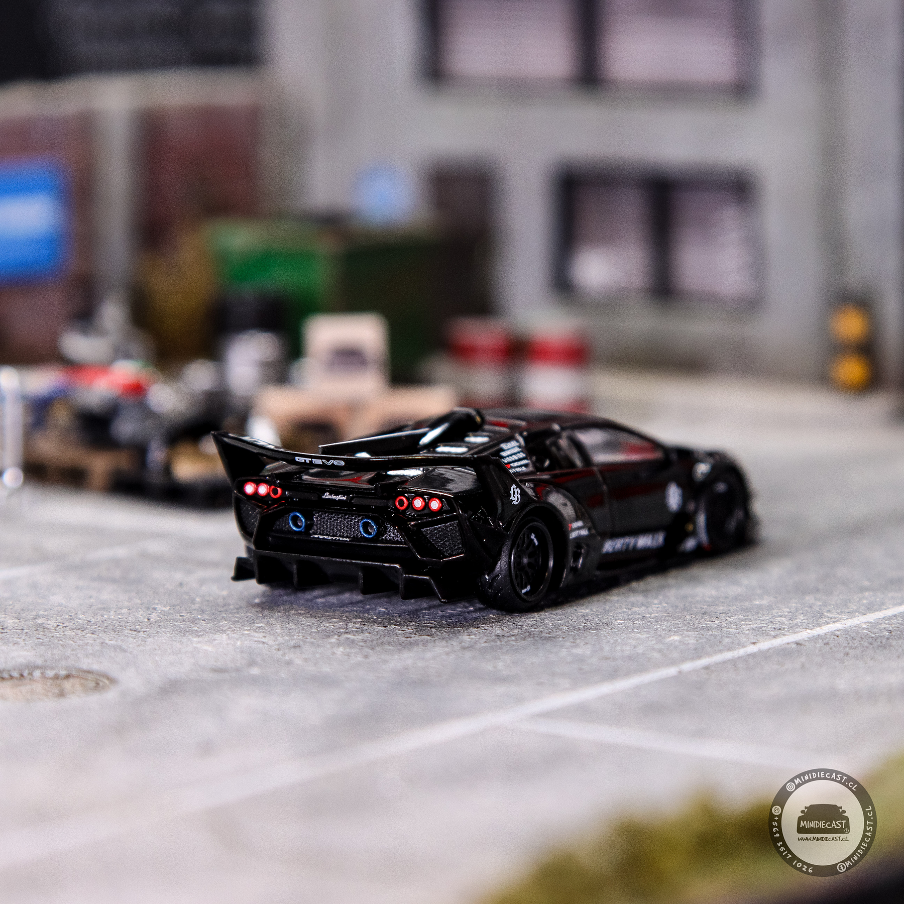 Mini GT 1:64 Lamborghini LB-Silhouette Works Murcielago GT- Evo Black- Mijo Exclusives.