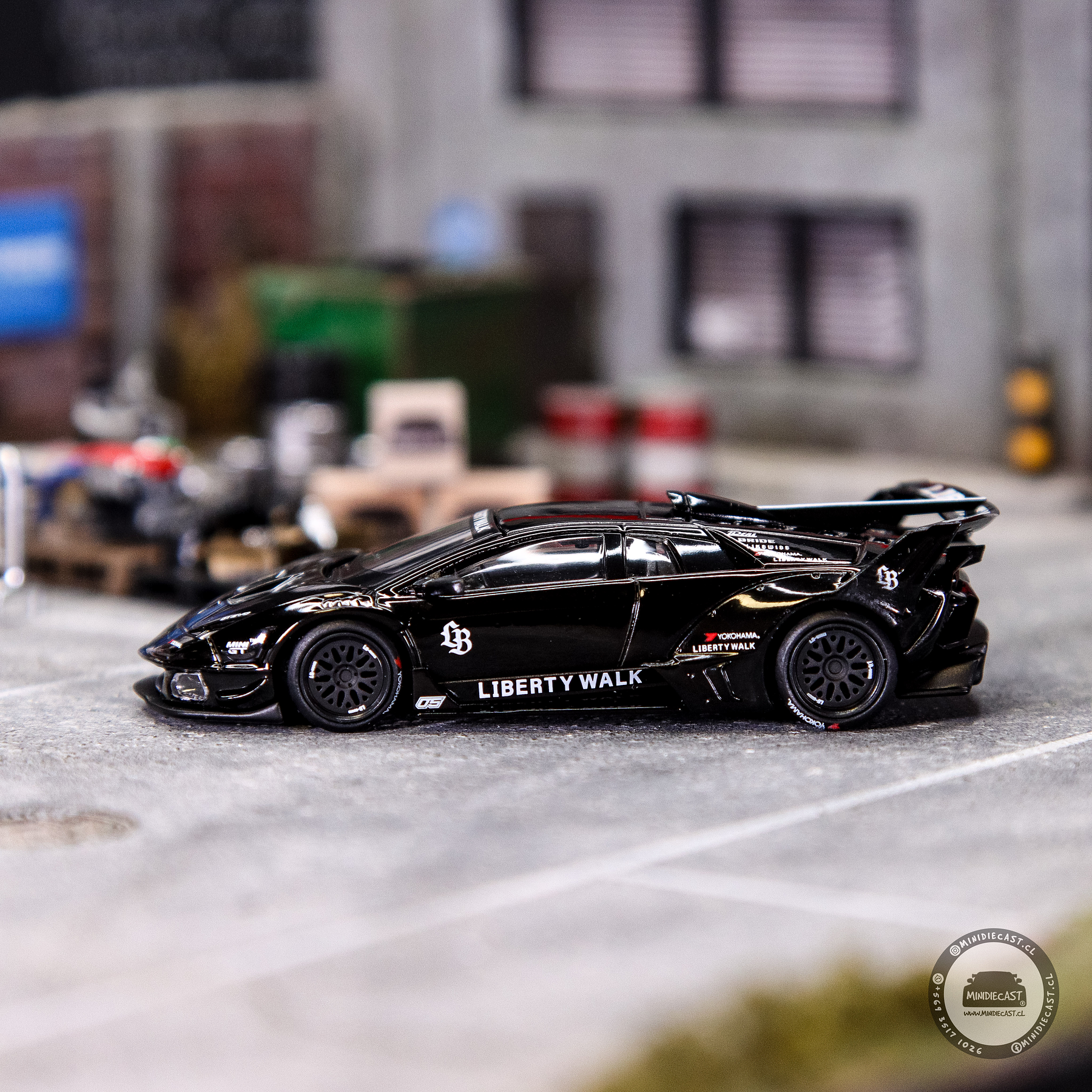 Mini GT 1:64 Lamborghini LB-Silhouette Works Murcielago GT- Evo Black- Mijo Exclusives.